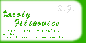karoly filipovics business card